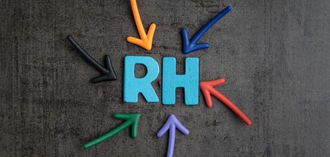 foto com letras R e H formando o RH para atendimento da gestão de pessoas